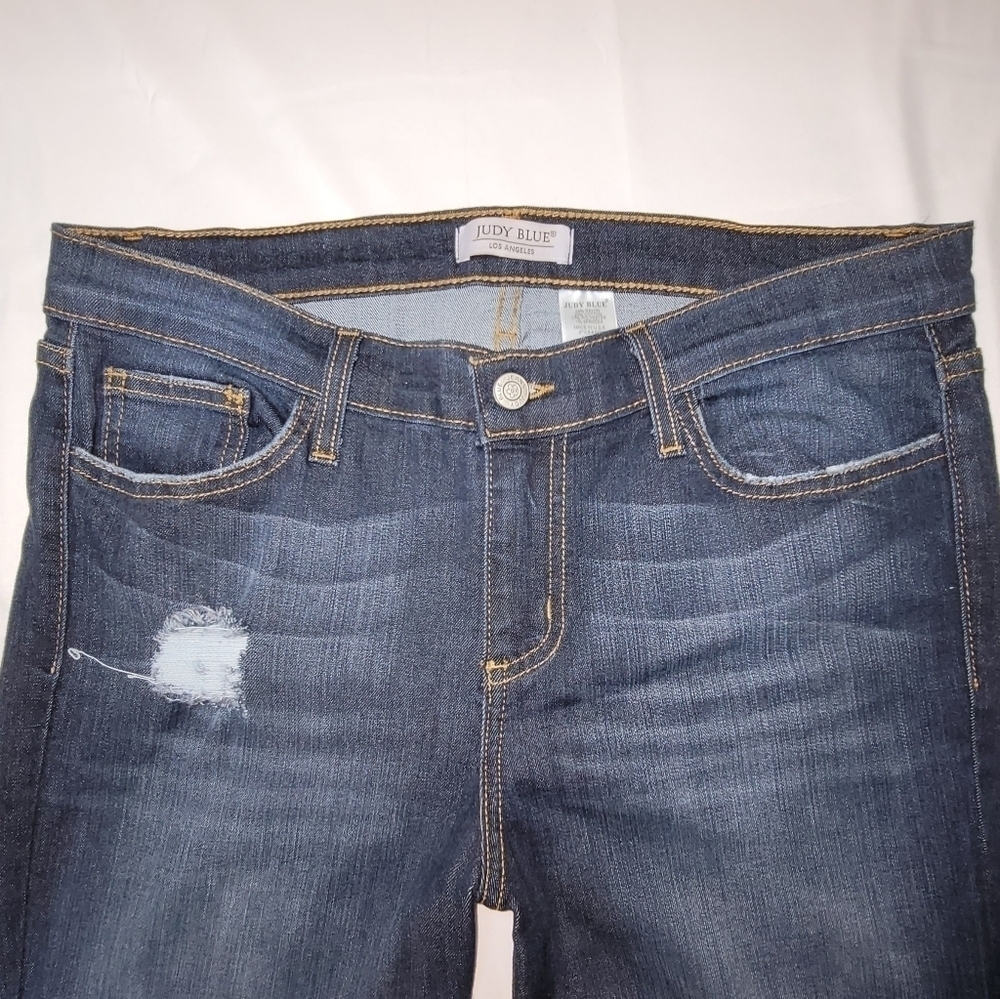 Judy Blue EUC Distressed Mid-rise Stretch Jeans Women's Size 15/32 - Picture 3 of 11